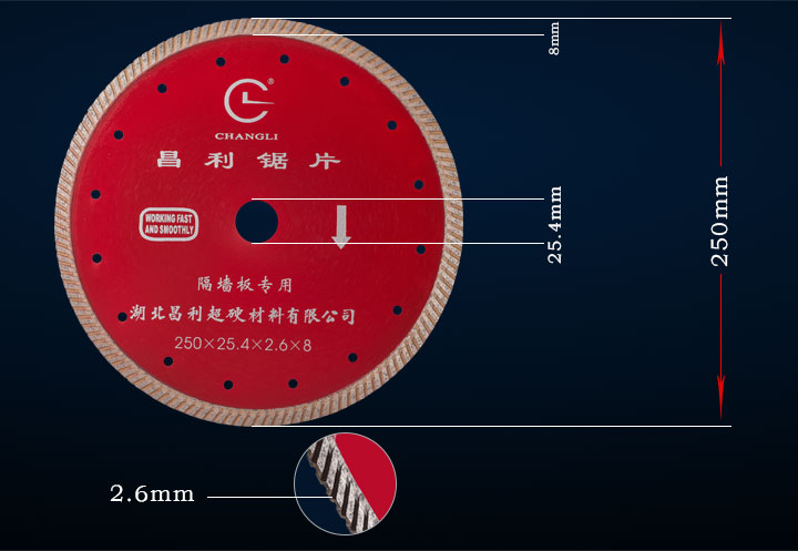 250牆槽切割片